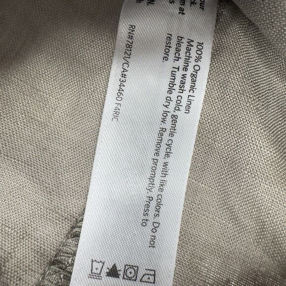 Eileen Fisher Coated Organic Linen Jacket Asymmetrical Zip Petite M Stone Moto - Picture 9 of 16